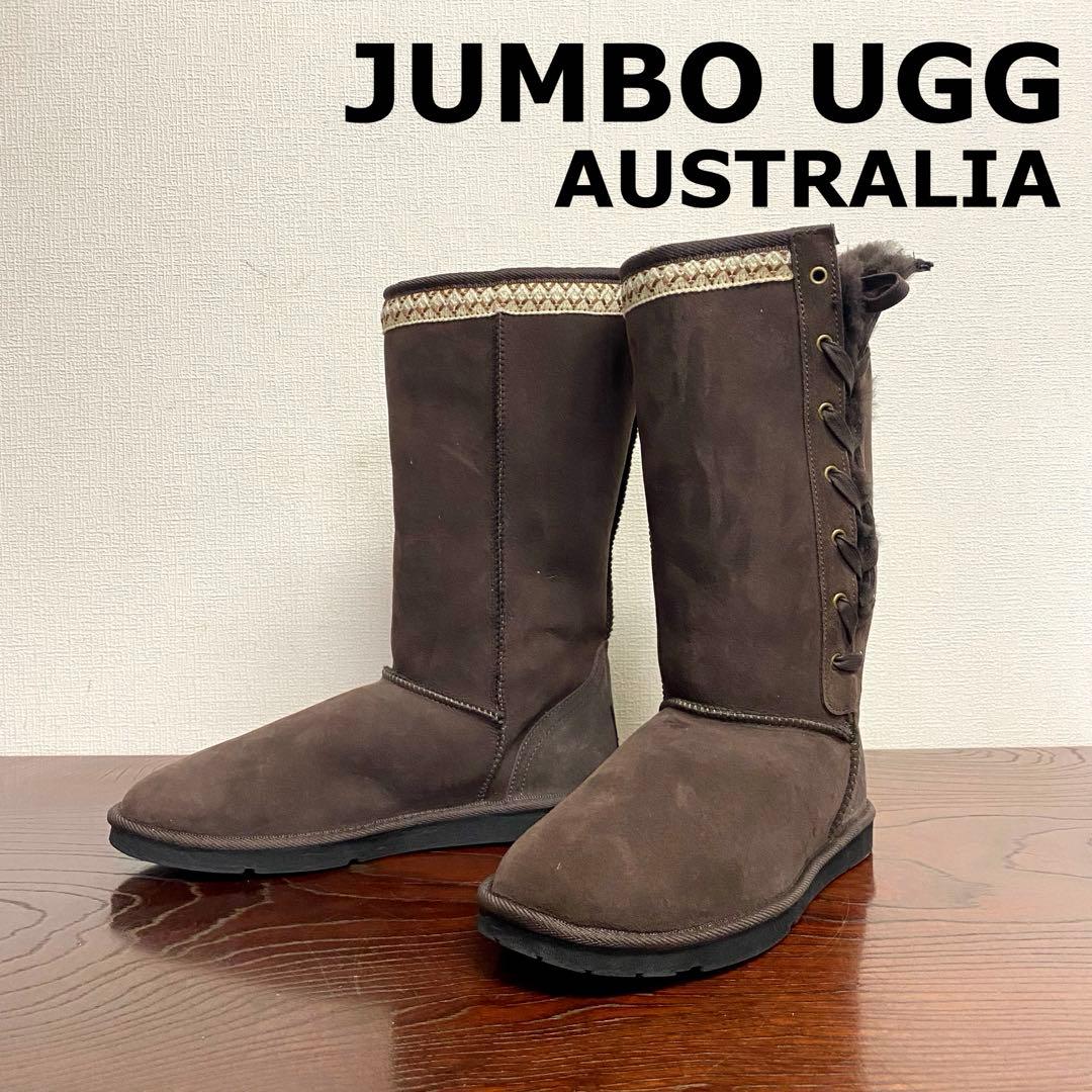 JUMBO UGG AUSTRALIA ムートンブーツ レースアップロングブーツ - メルカリ