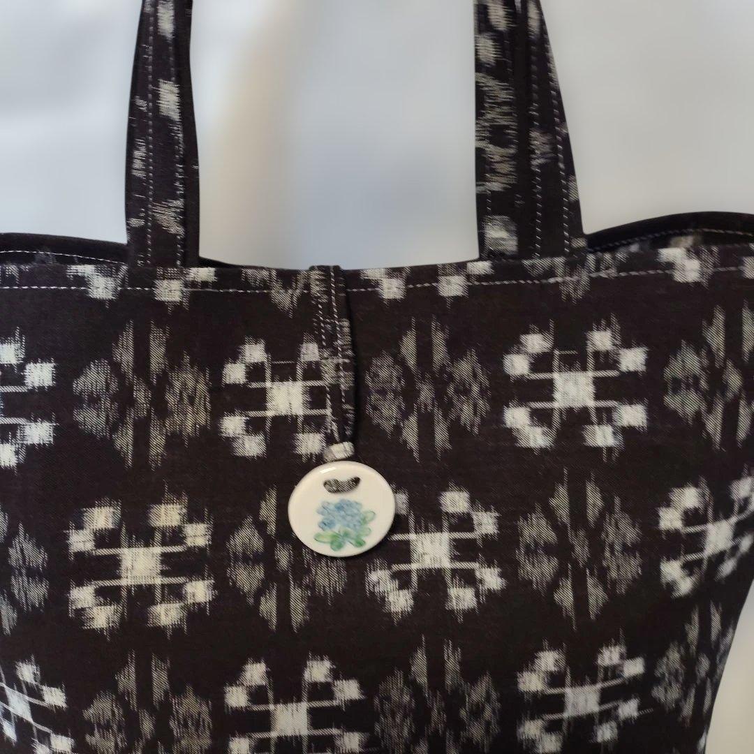 ナル 白い波様予約品 絣リメイク 縦長、横長トートバッグ2点