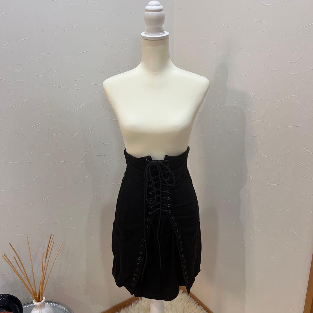 ヒステリックグラマー　レディース　編み上げスカート HYSTERIC GLAMOUR（ヒステリックグラマー） デニムスカート バック