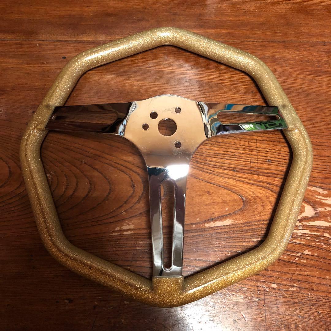 ムーンアイズ　オクタゴン　ステアリング　ゴールドラメ 34.5cm 廃盤