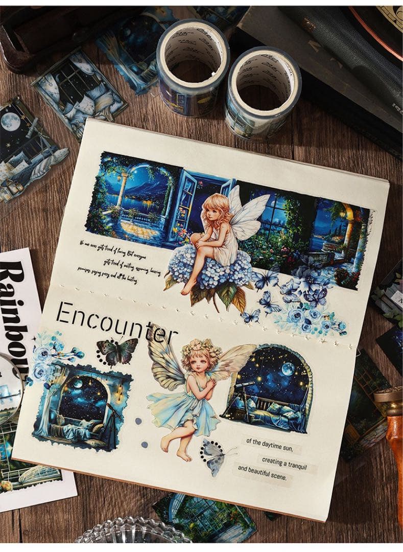 箱無し発送 5C-18／コラージュ素材 マスキングテープ 海外マステ