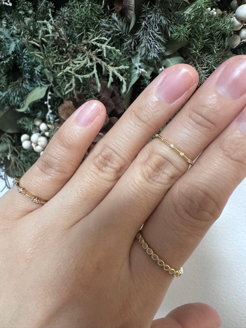 agete アガット K18 ダイヤモンド ピンキーリング 5号 ポーチ付き