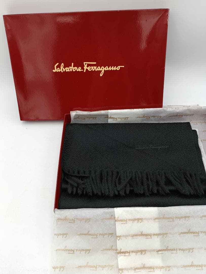 フェラガモ　マフラー　カシミヤ 100%　新品　未使用　イタリア　美品　ブラック 楽天市場】サルバトーレ フェラガモ マフラー ストール メンズ