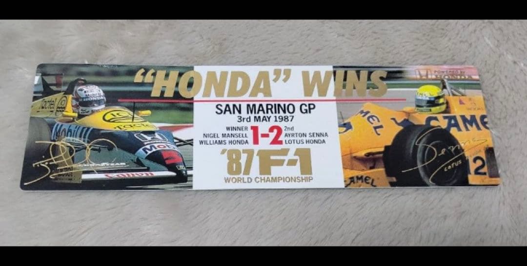 1987年第2期HONDA F1メモリアル アイルトンセナ直筆サイン入額装品