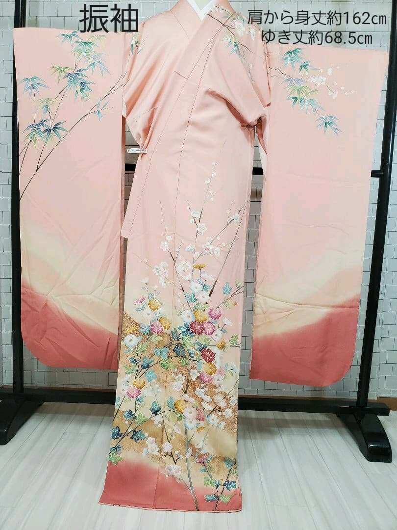 685ー72番　在庫処分　着物　正絹　振袖　成人式　手描き　京友禅染め　在庫処分 京友禅 正絹 振袖 水色 成人式 ふりそで 購入 販売 : 部坂呉服店