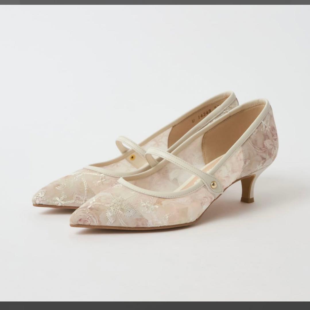 【DIANA】《ブーケコレクション》メリージェーンパンプス アイボリーブーケ