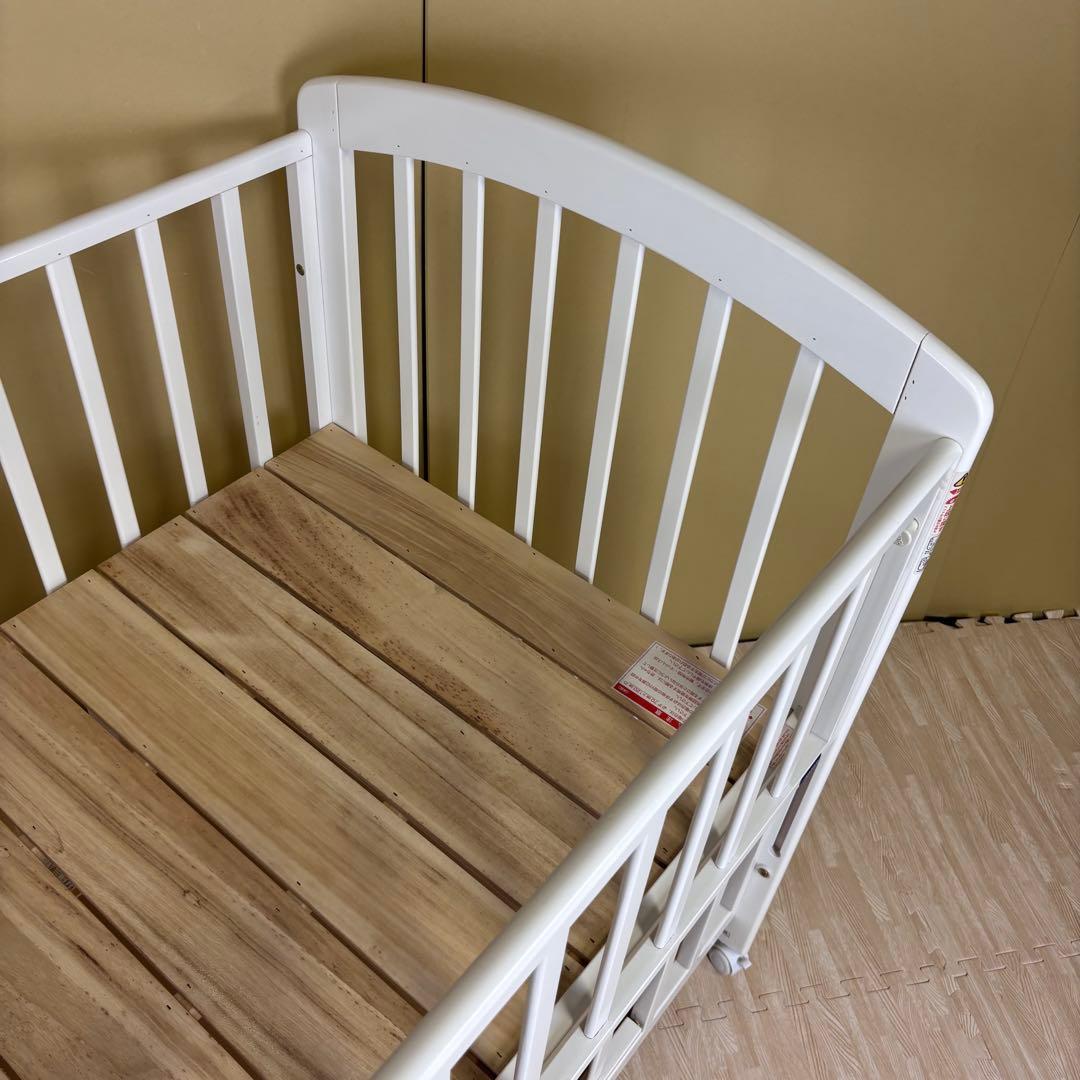 ☆除菌清掃済☆カトージ 立ちベッド4ポジション ホワイト すのこ床板