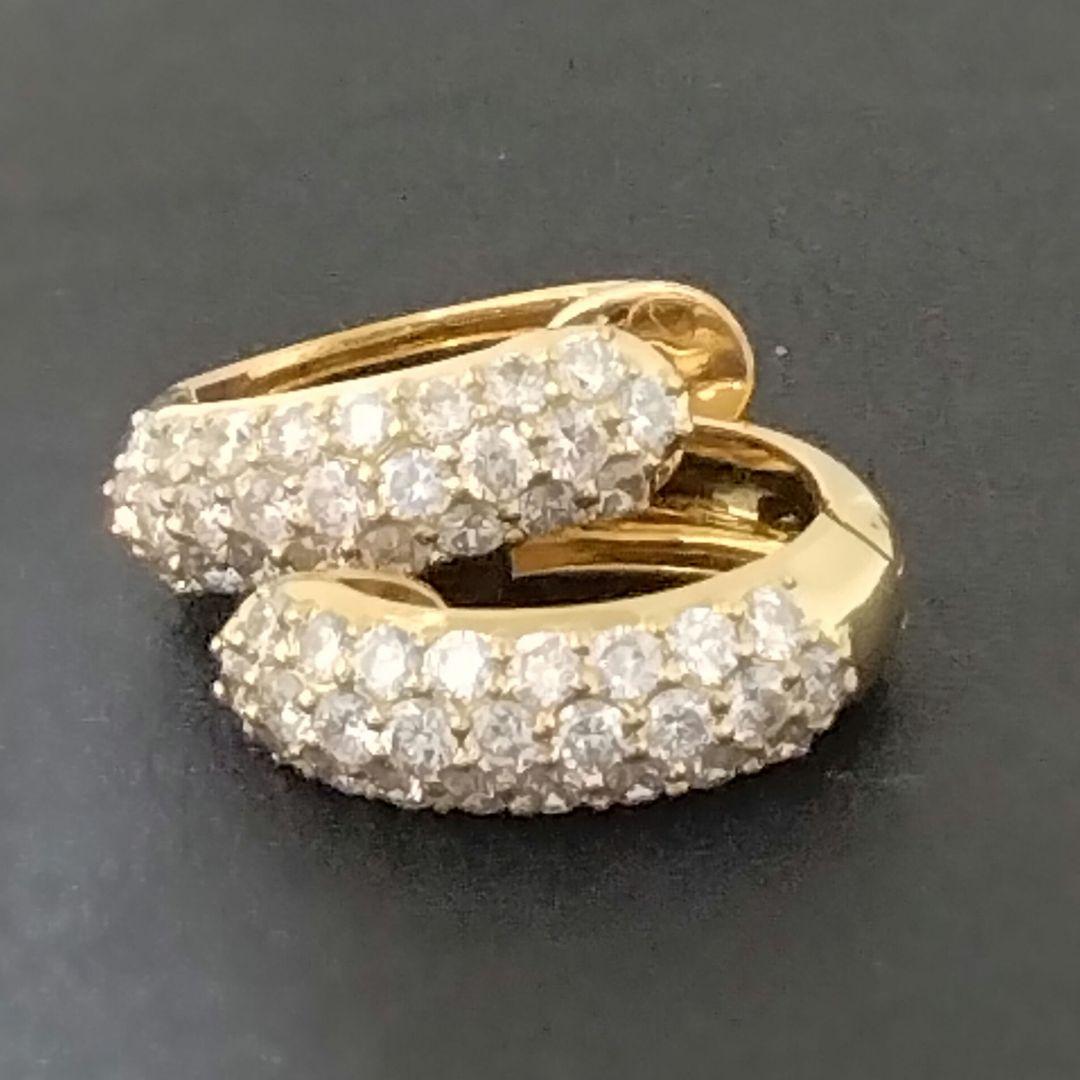 K18✨パヴェダイヤ0.50ct(各刻印)中折式✨ピアス✨定番大人気商