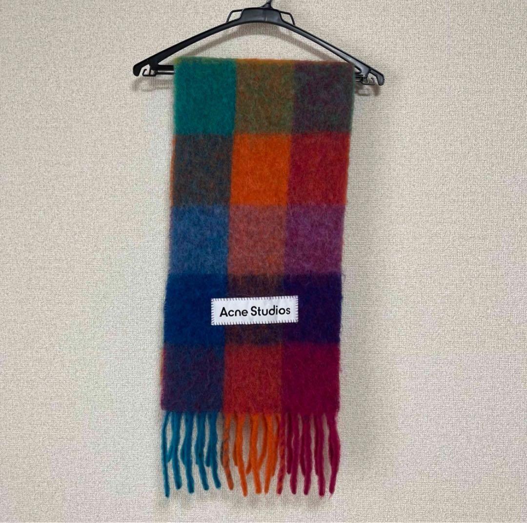Acne Studios ウールマルチチェックマフラー ACNE STUDIOS(アクネストゥディオズ) チェックマフラー マルチカラー