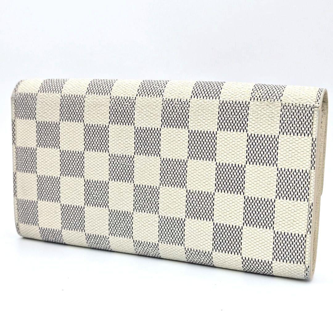 ルイヴィトン ポルトフォイユ サラ 長財布 ダミエアズール 白 N61735