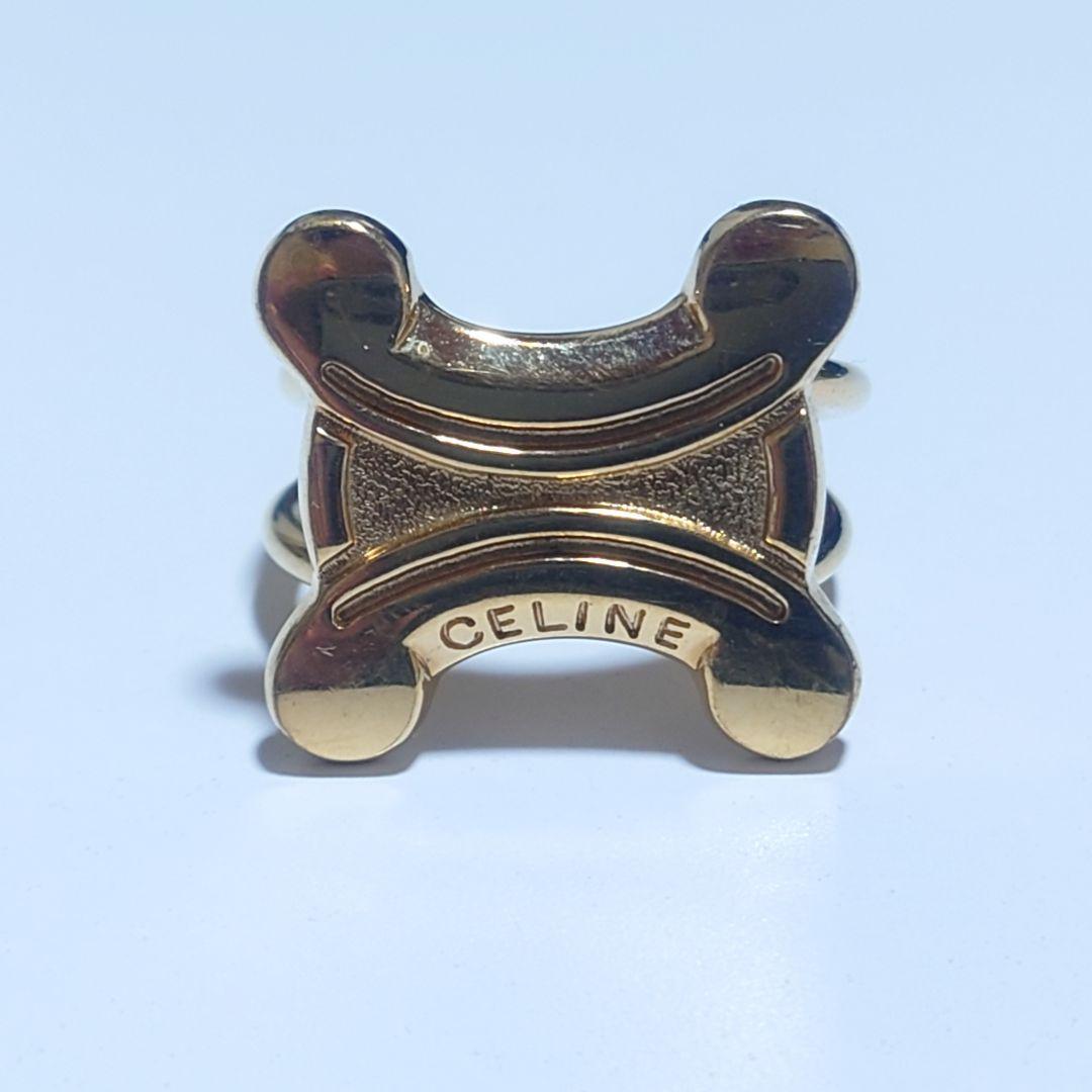 極美品 セリーヌ スカーフリング トリオンフ ゴールド HH1 - メルカリ