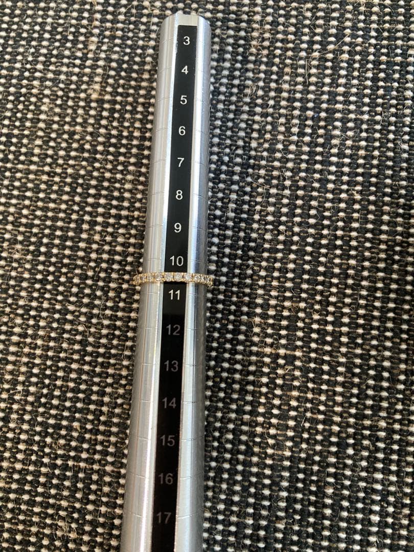 K18 天然ダイヤモンド ハーフエタニティリング 0.3ct H&C