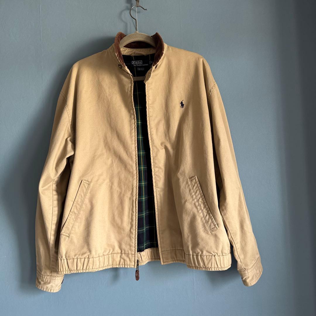 メンズ ポロラルフローレン ベージュ色、ジップアップジャケット
