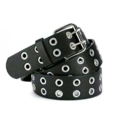 ラスト1点】スタッズベルト ダブルピンベルト y2k 黒 スケーター
