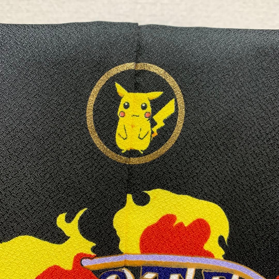 602abu21□七五三 五歳 着物&羽織 ポケモン 黒 無印 初期 市松□美品