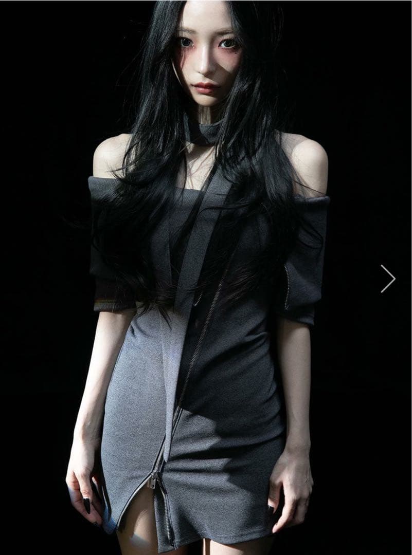 slash zipup mini dress MELTTHELADY