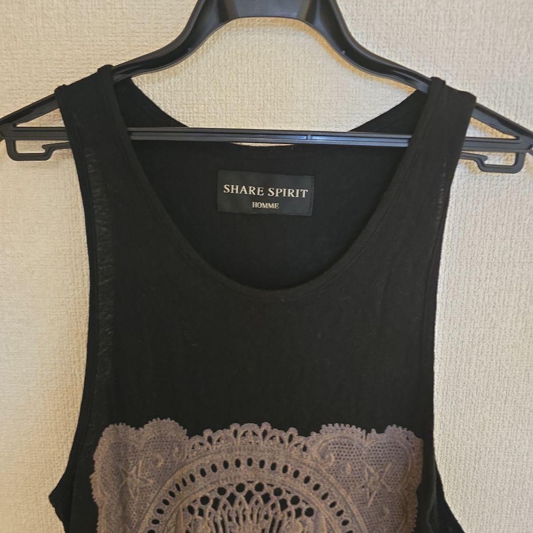 share spiritシェアースピリット 24AWレースマリアタンクトップ黒
