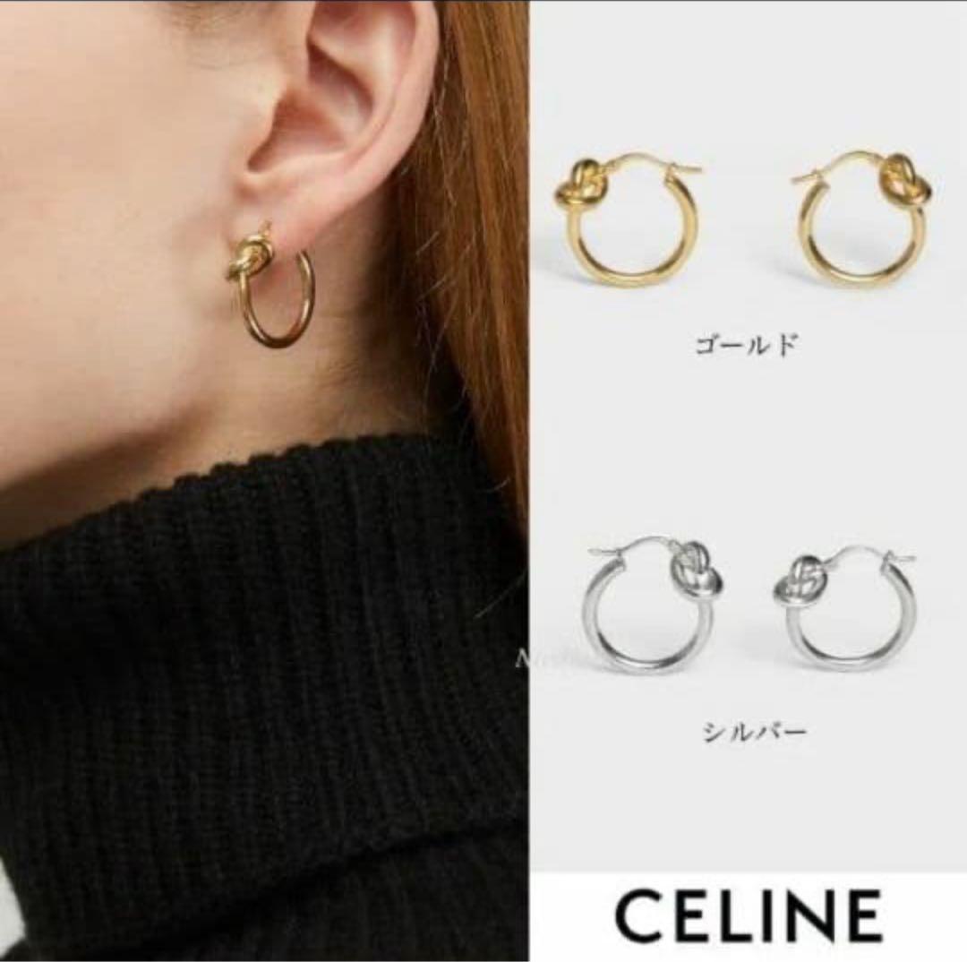 CELINE ノットピアス ゴールド - メルカリ
