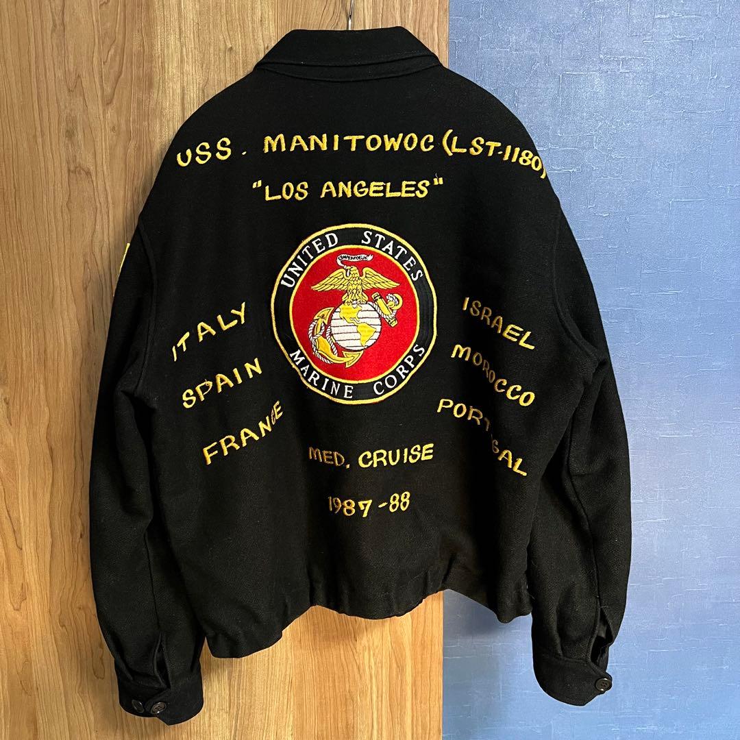 80s ツアージャケット スーベニアジャケット ミリタリージャケット USN 80s ツアージャケット スーベニアジャケット ミリタリージャケット USN