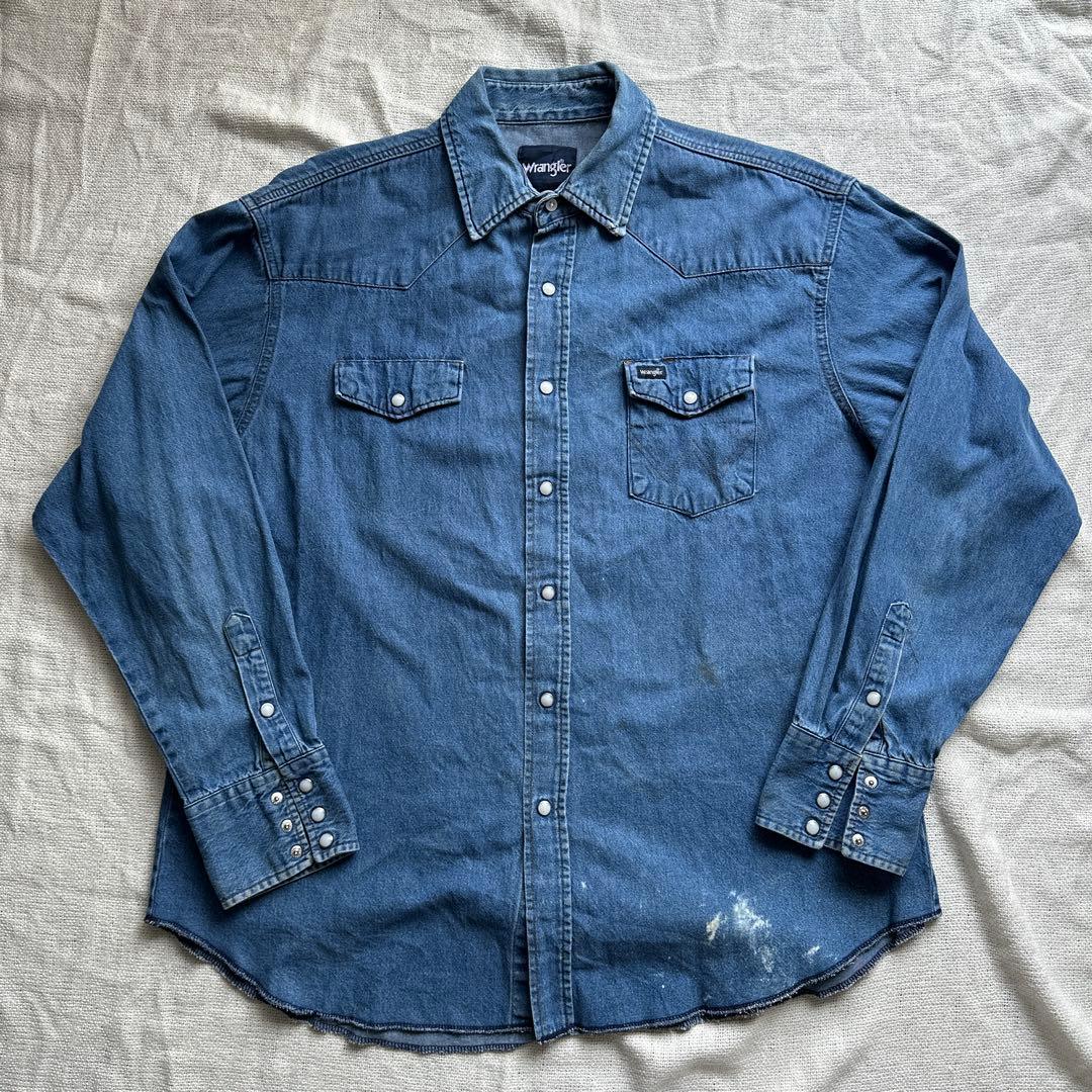 キムタク着用 ラングラー デニム ウエスタンシャツ/ペンキ/フェード