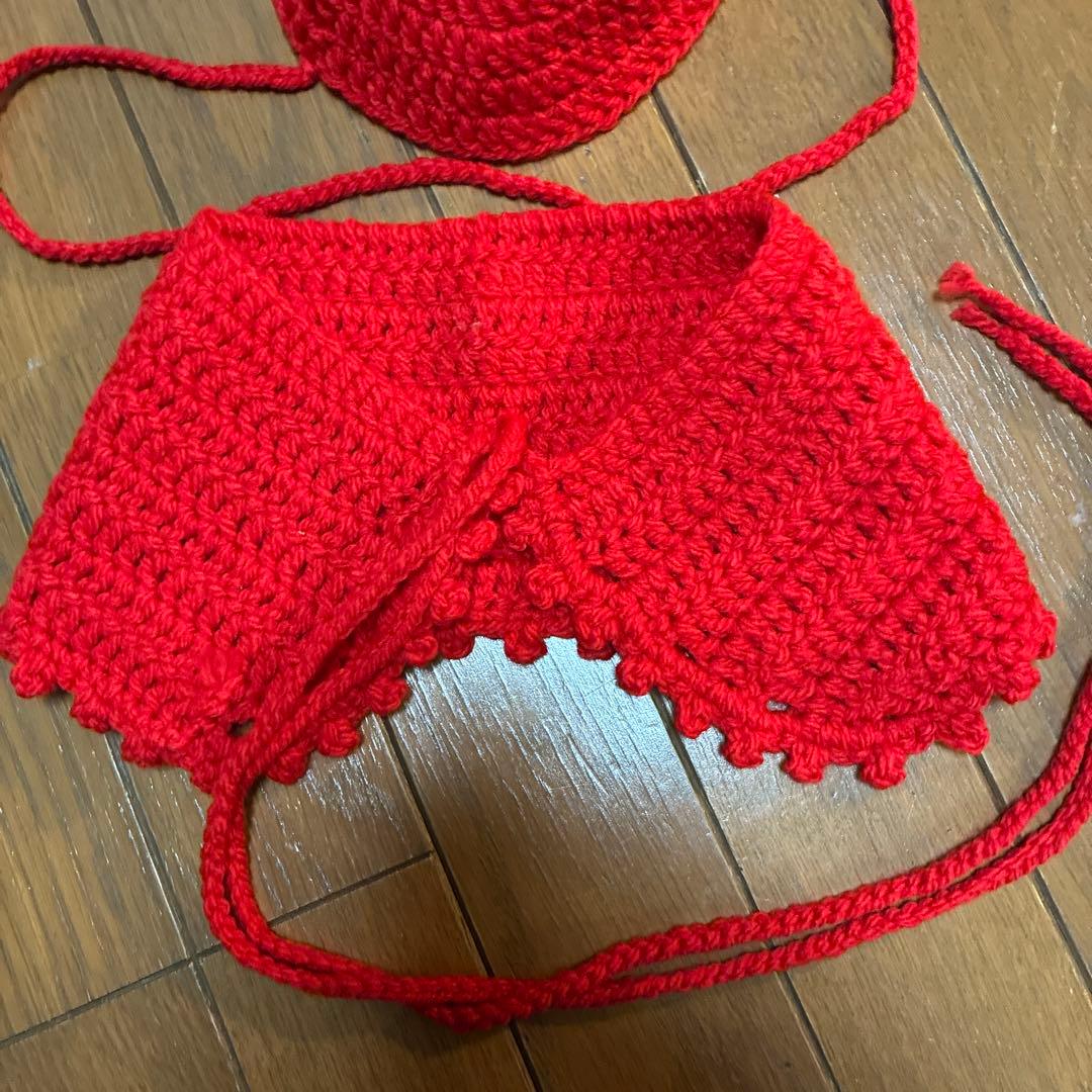 お地蔵さん用 毛糸の帽子と前掛けセット No.2 - メルカリ