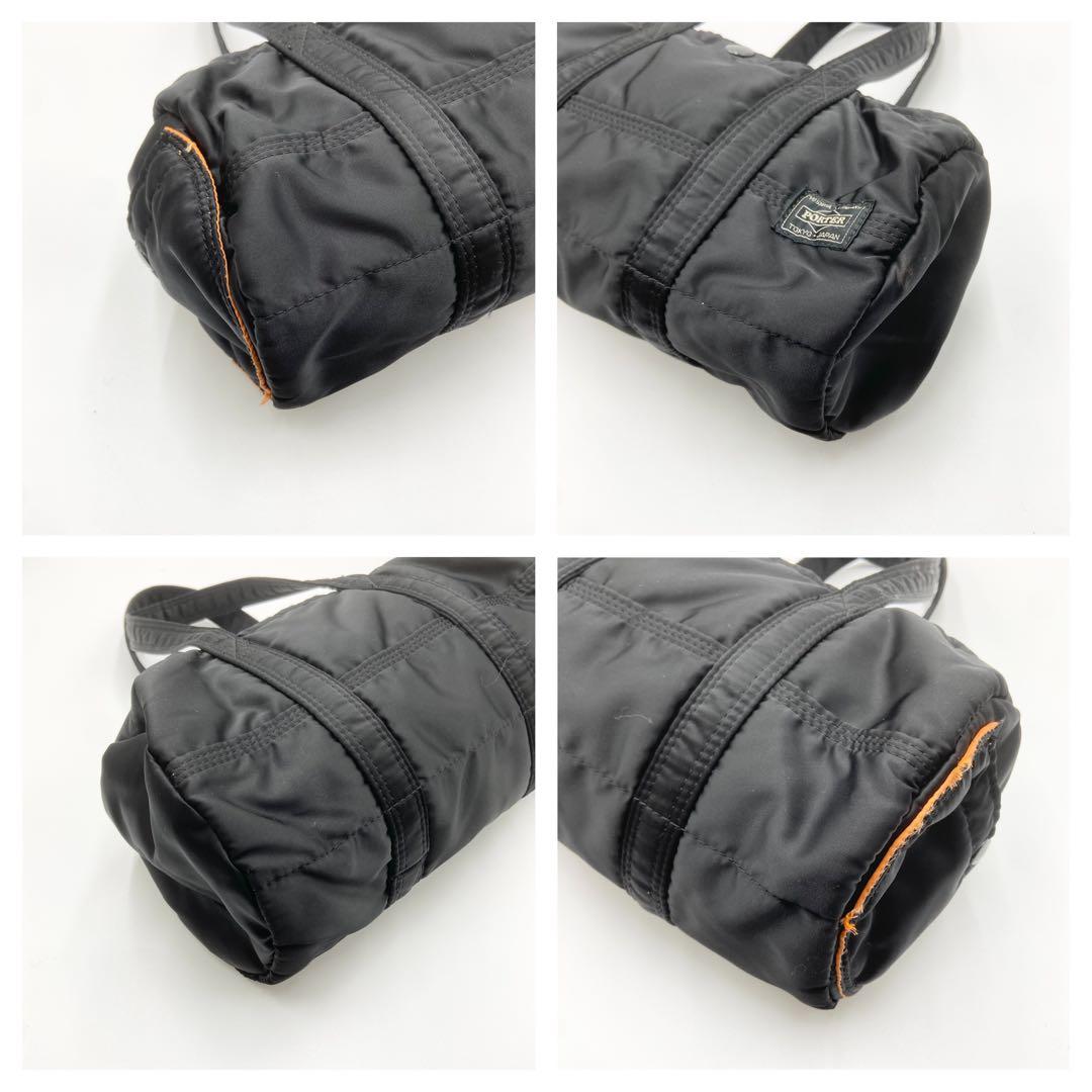 極美品 ポーター タンカー ミニボストンバッグ ロゴ刺繍 ナイロン