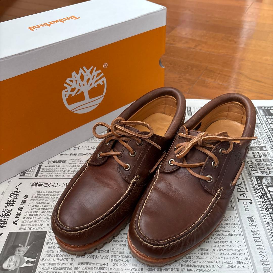 Timberland ブラウン デッキシューズ 定番】クラシック ツーアイ ボートシューズ メンズ（モカシン/デッキ
