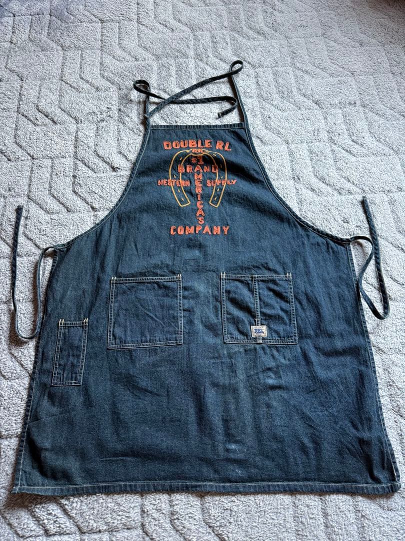 RRL インディゴエプロン DENIM HALF APRON ヴィンテージ風デザイン ハーフエプロン RRL ダブル