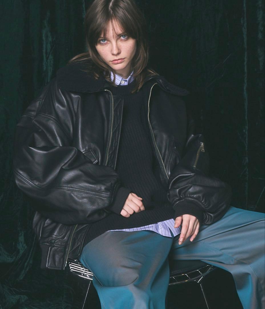 メゾンスペシャル シープレザームートンプライムオーバーG-1フライト