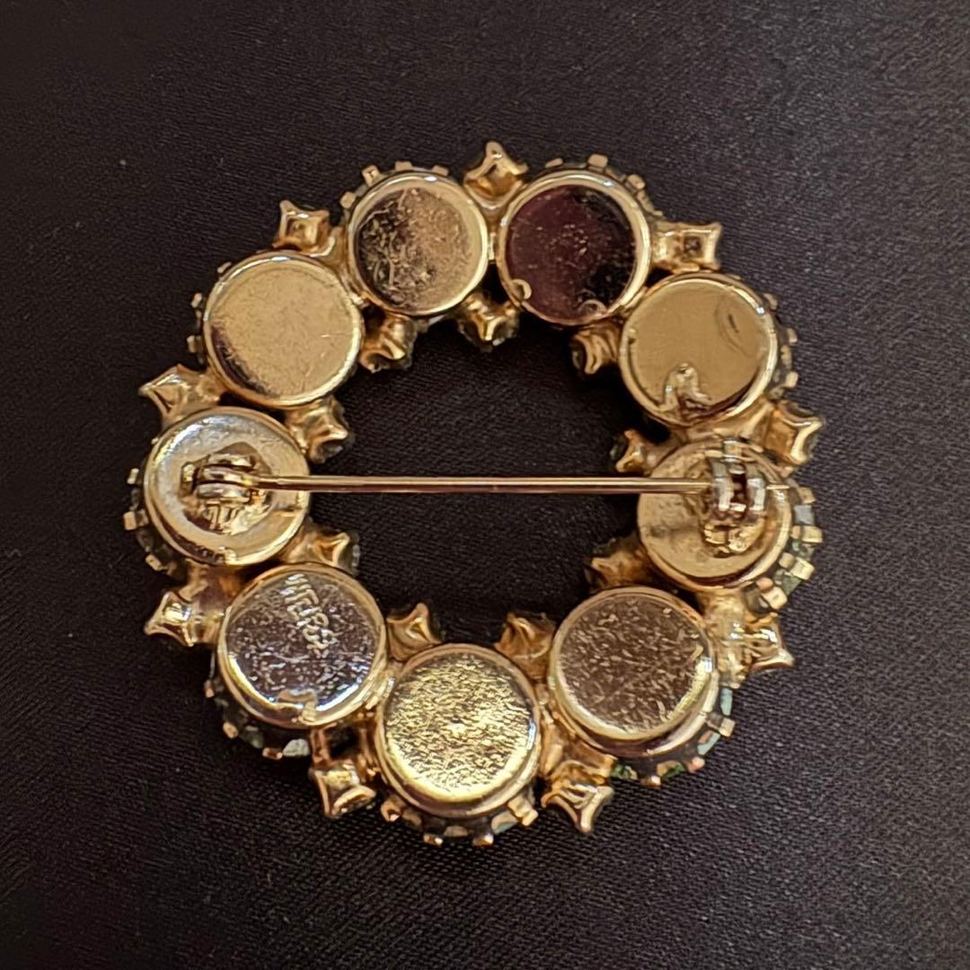 ミ*)様 WEISS ブローチとイヤリング セット ビンテージ 緑クリスタル