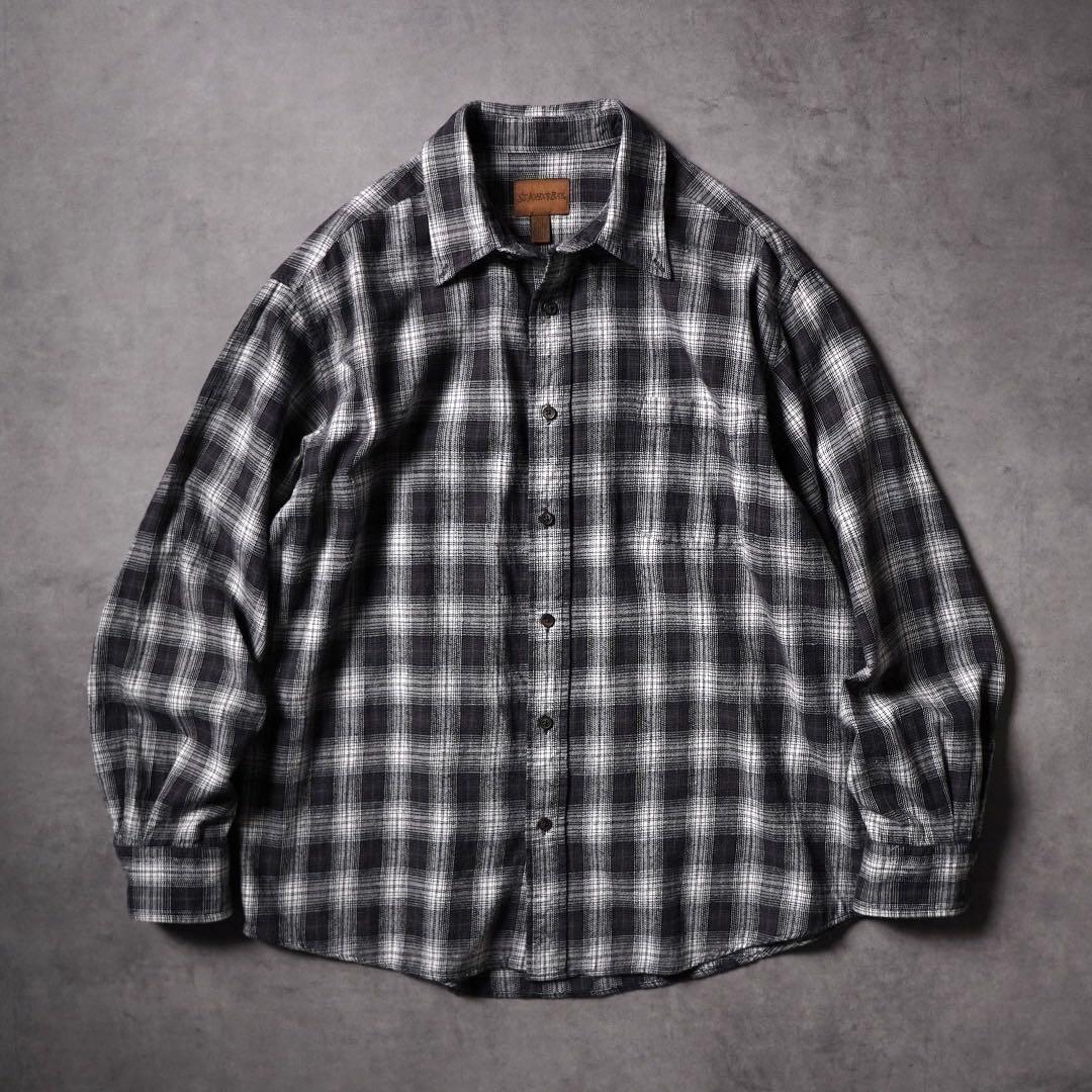 ST. JOHN'S BAY オンブレ ライトネルシャツ ブラック×ホワイト - メルカリ