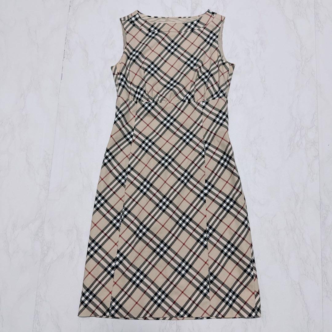 バーバリーブルーレーベル☆ワンピース☆ノバチェック☆36ベージュ