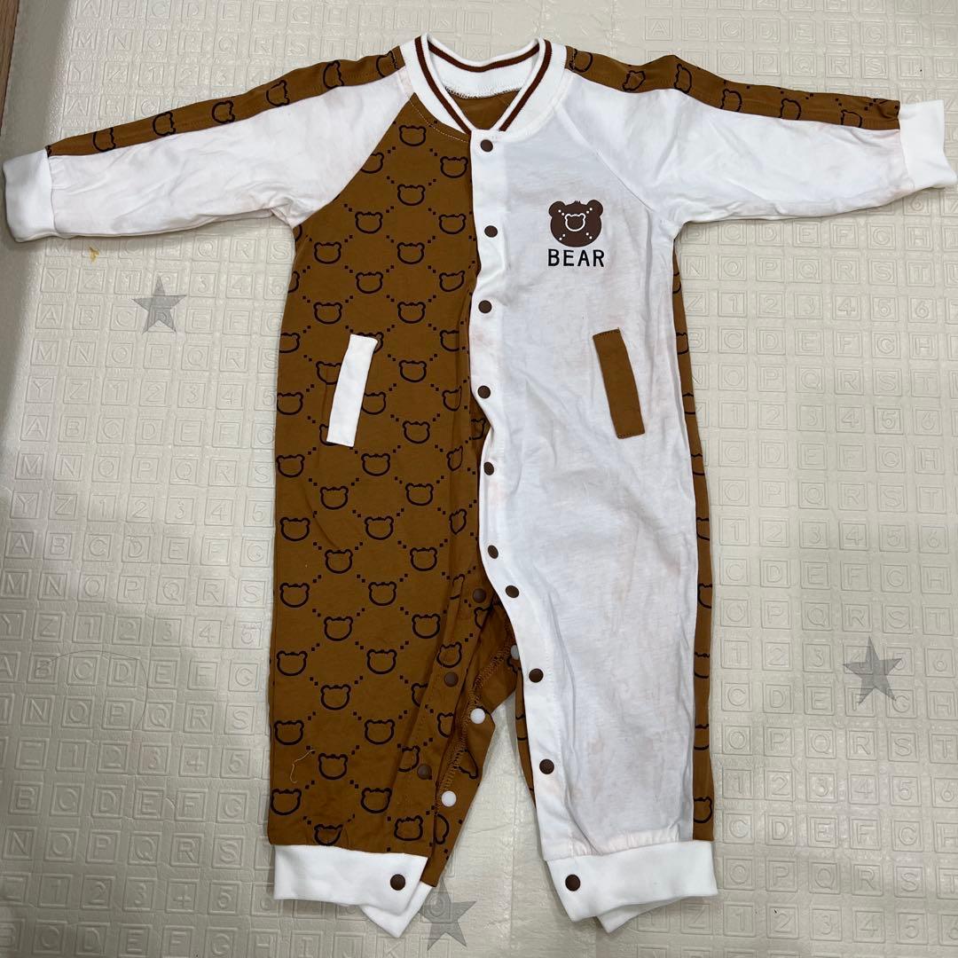 クマプリントロンパース・カバーオール 80 - メルカリ