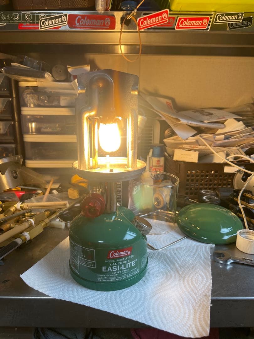 コールマン222A EASI-LITEランタン 1980年2月製造人気のカエル色
