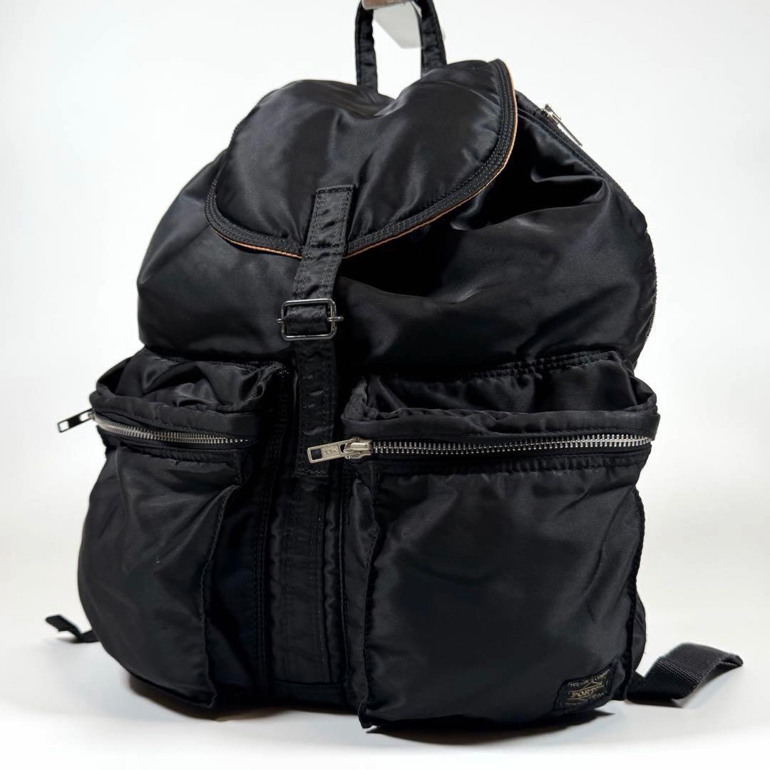 【美品】ポーター　リュック　バックパック　タンカー　ナイロン　巾着　ブラック 未使用級✨ポーター PORTER タンカー リュック バックパック 巾着 黒