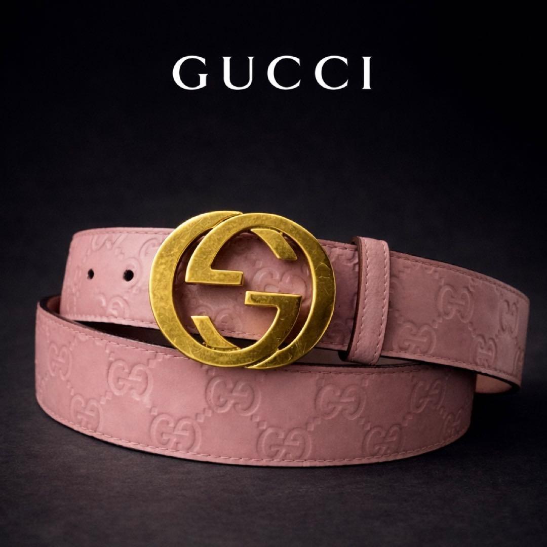 希少♡GUCCI✨グッチ　グッチシマ　インターロッキングG　レザーベルト 楽天市場】GUCCI グッチメンズレザーベルト ブラックインター