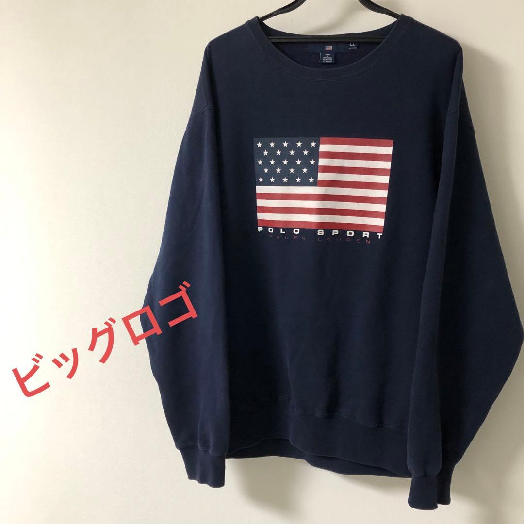 希少】 90s ポロスポーツ ラルフローレン スウェット 星条旗 2XL相当