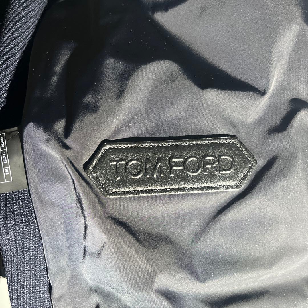 未使用】007 トムフォード ダウン ニット カーディガン ネイビー 44