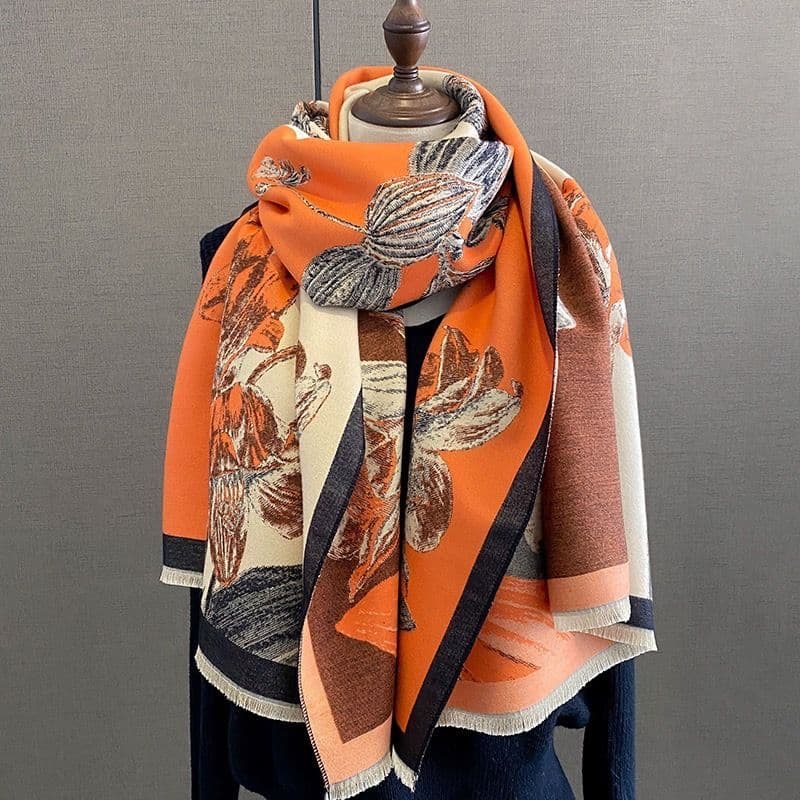 大判ストール ショール マフラー スカーフ ひざ掛け 上品 花柄