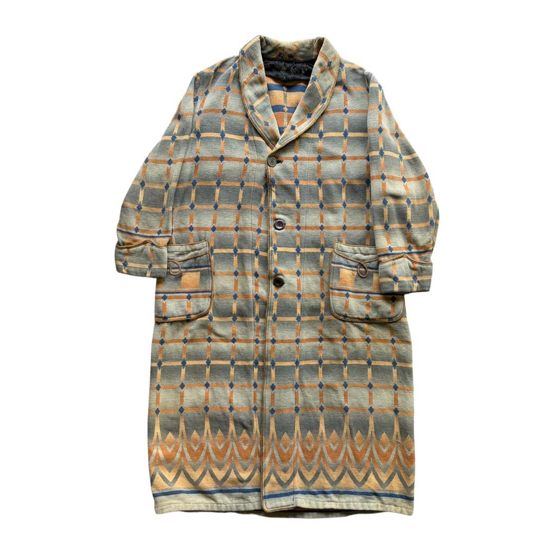 40〜50s ヴィンテージ ユーロ スモーキングコート ショールカラー ウール fc5fe1ae5f6dc207e4d7e5b8096a2a