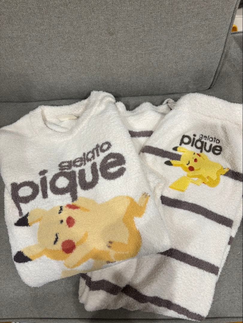 gelato pique ピカチュウ ルームウェア　上下Mサイズ gelato pique】【ジュニア】ジェラート ピカチュウパーカ＆ショート