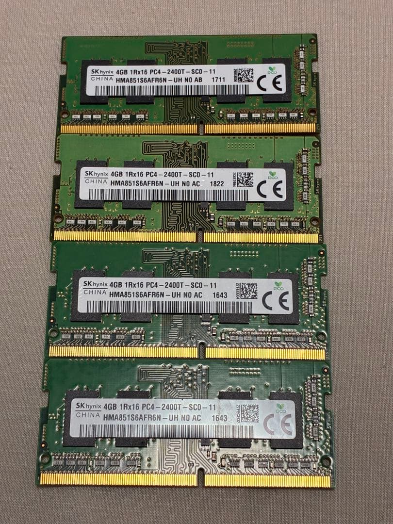SKhynix 4GB×4枚 DDR4 ノートPC用メモリ - メルカリ