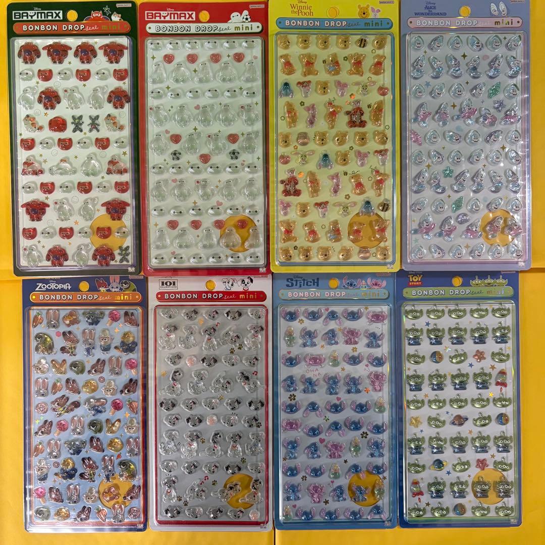 【正規品】ボンボンドロップシール ミニ ディズニー 8種セット　mini 正規品 ボンボンドロップシール ミニ mini ディズニー コンプリート 8
