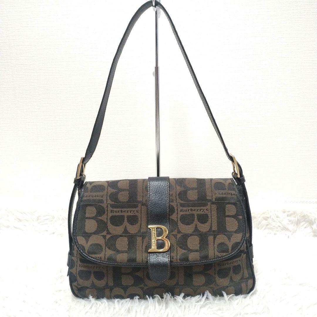 希少！ BURBERRY バーバリー Bロゴ 総柄 ショルダーバッグ レディース