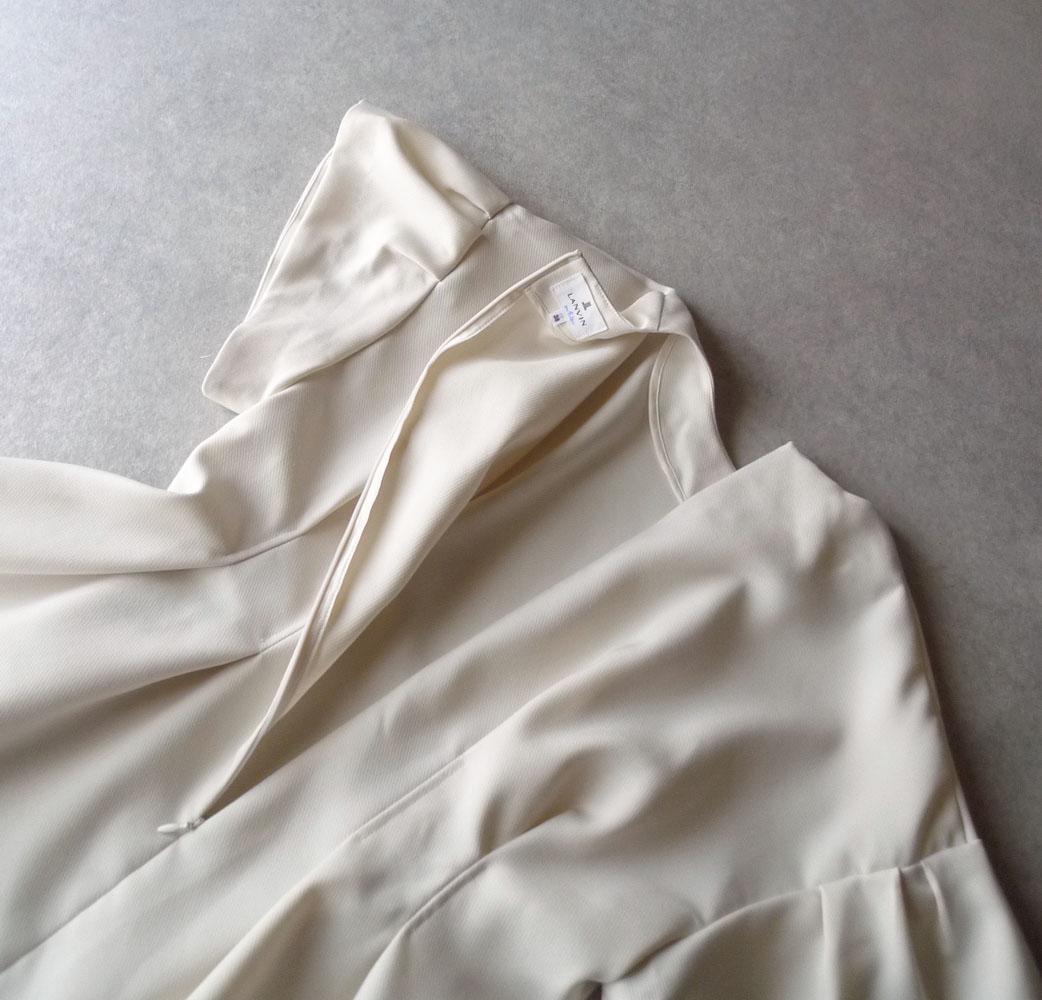 美品 ランバンオンブルー 2万 ペプラムブラウス ホワイト ギャザー