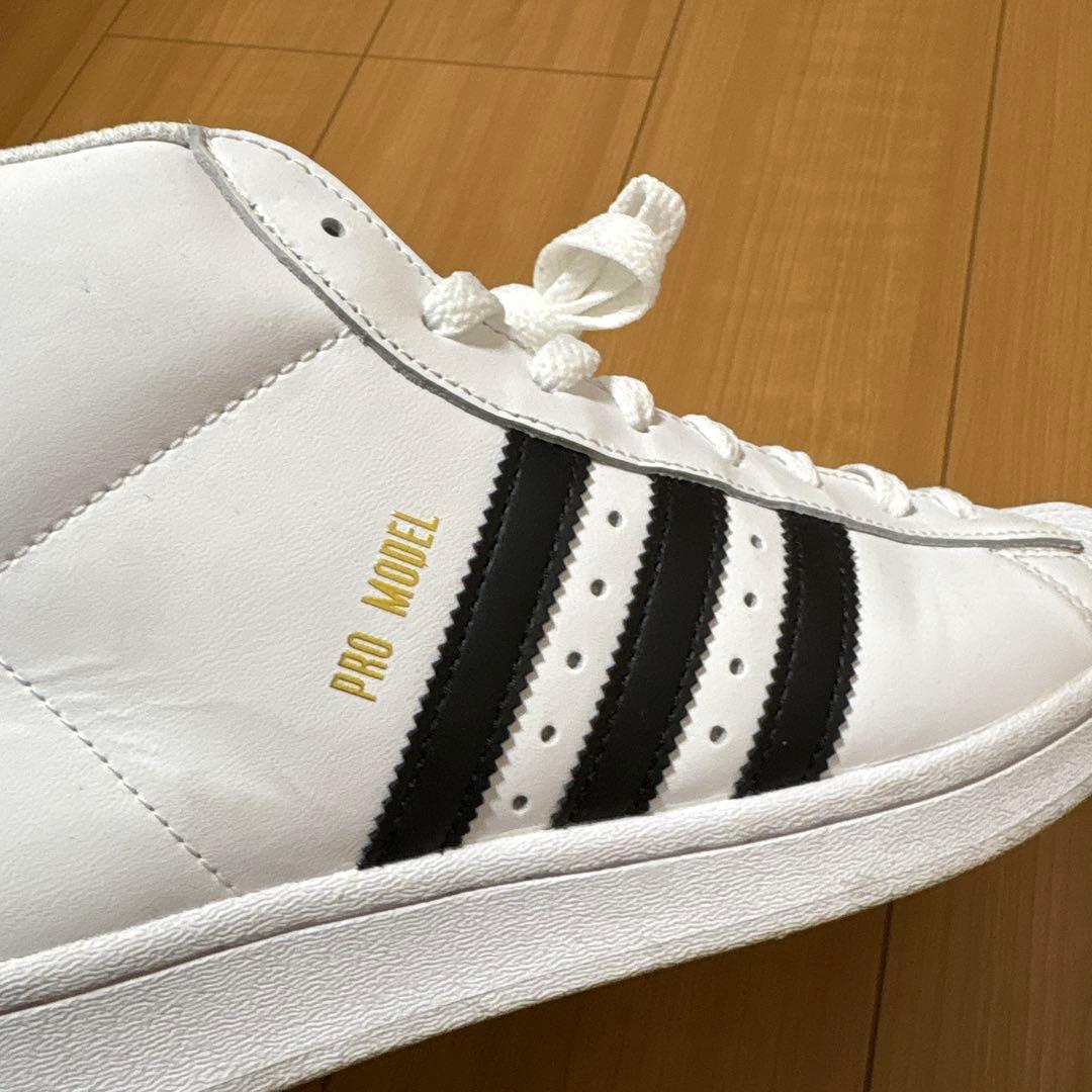 アディダス プロモデル ハイカット スニーカー 27.5cm 白黒