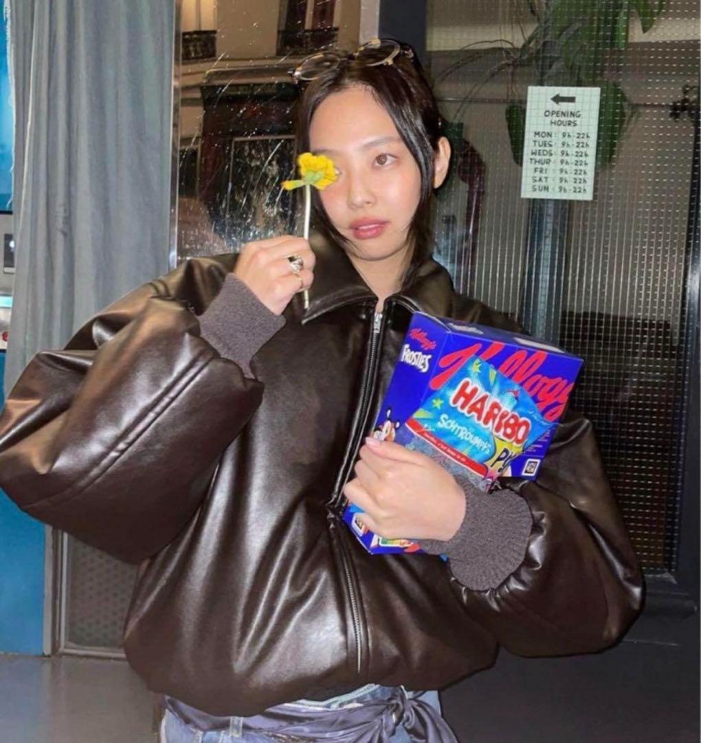 新品 Acne Studios コーティング ボンバージャケット ダークブラウン