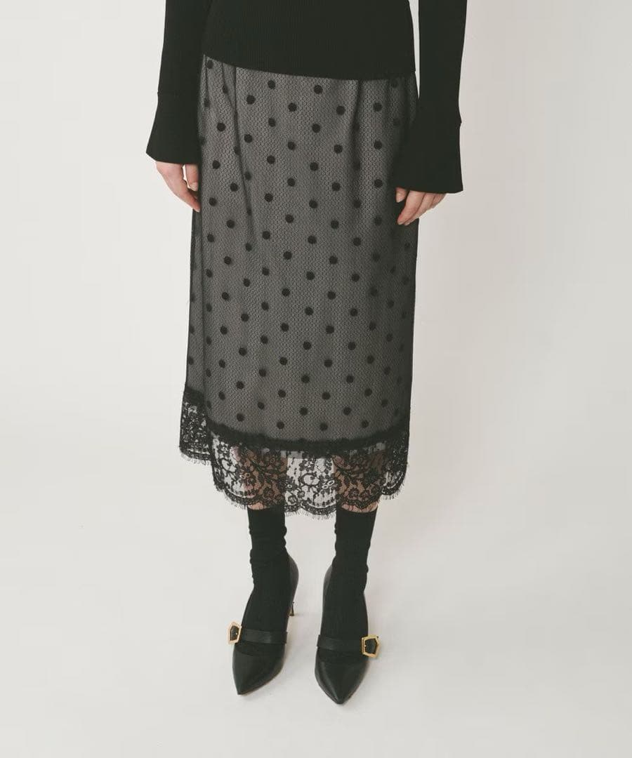 新品未使用　グレースコンチネンタル　ドットチュールタイトスカート38 ドットチュールタイトスカート / GRACE CONTINENTAL | GRACE