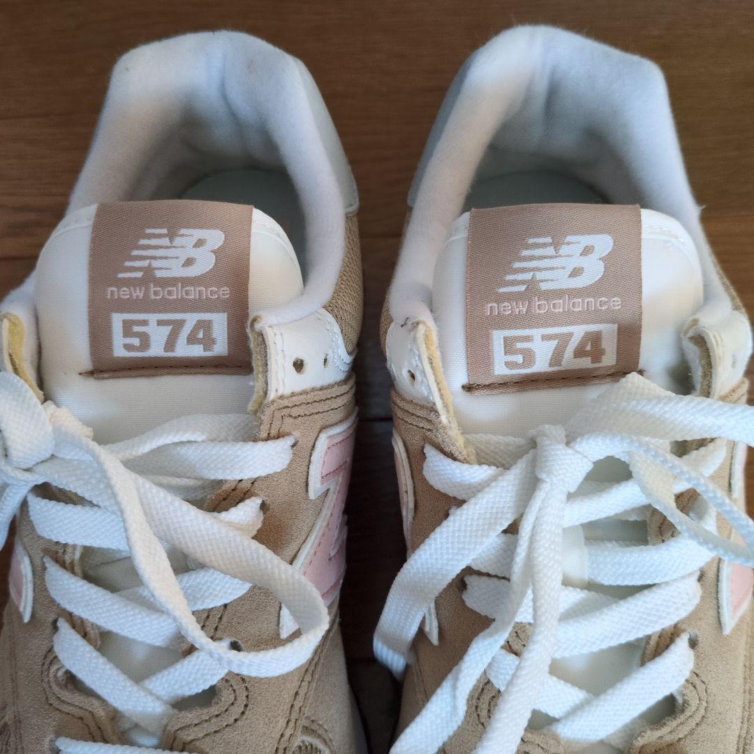 【年始限定値下げ】ニューバランス WL574 24.5cm ベージュ × ピンク