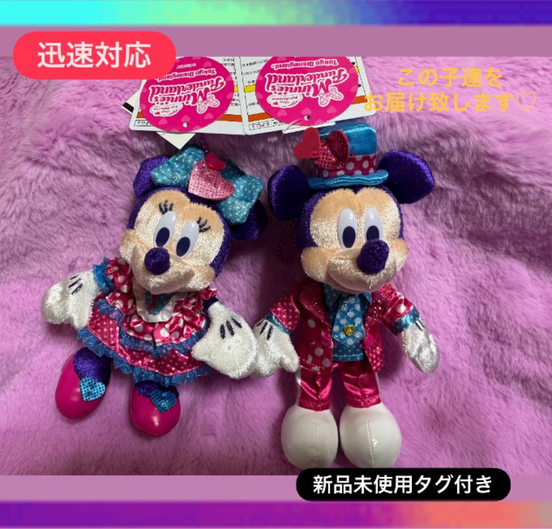 新品未使用♡ディズニーパルパルーザ　ミニー&ミッキーぬいぐるみバッジ① ディズニーランド パルパルーザ ぬいぐるみバッジ ミッキー ミニー